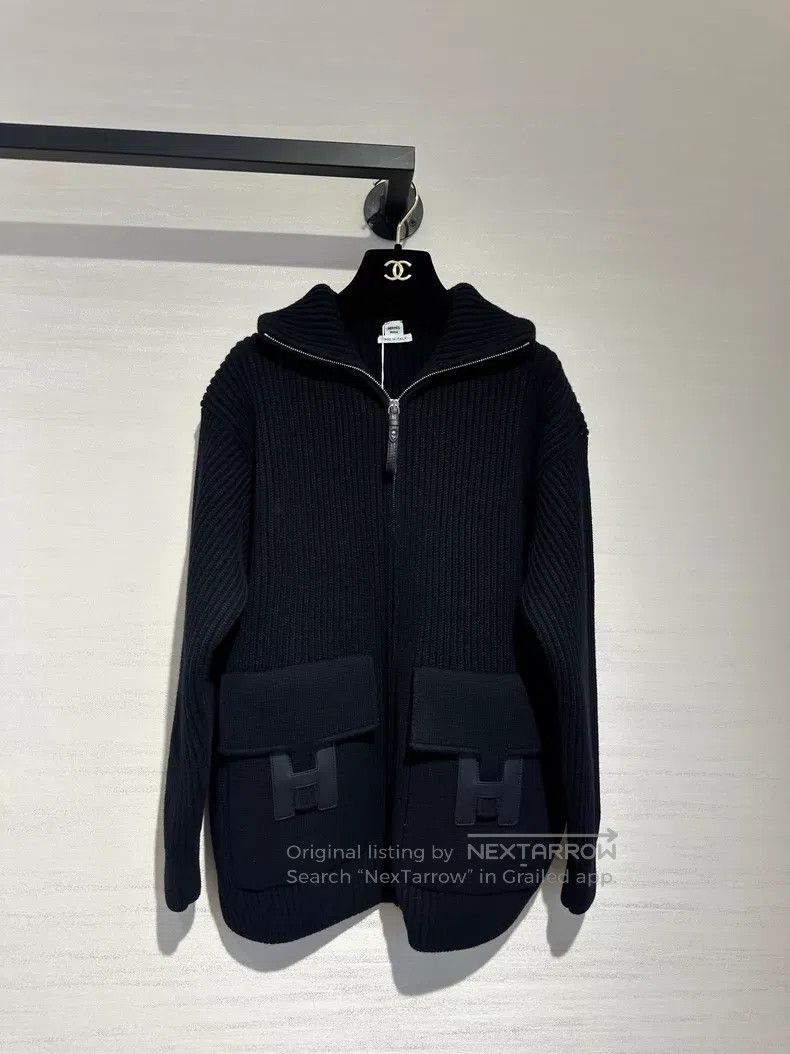Hermes Hermes 25 Women's Wool H Pocket Zipper Outerwear Coat Size XXS / US 00 / IT 34 - 1 Thumbnail