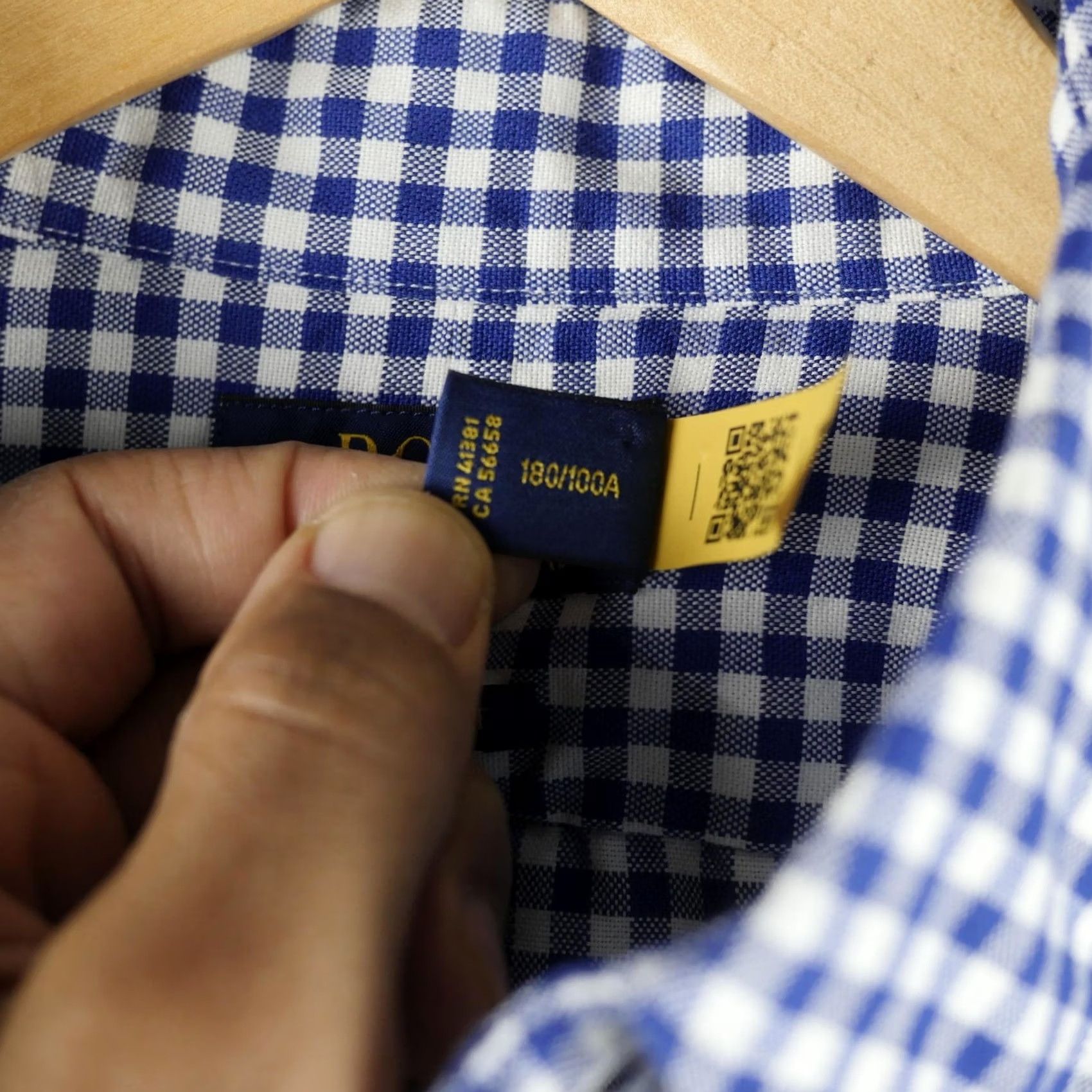 Polo Ralph Lauren Polo Ralph Lauren Shirt Mens Large Blue Gingham Button-Down Long Sleeve Size US L / EU 52-54 / 3 - 6 Thumbnail