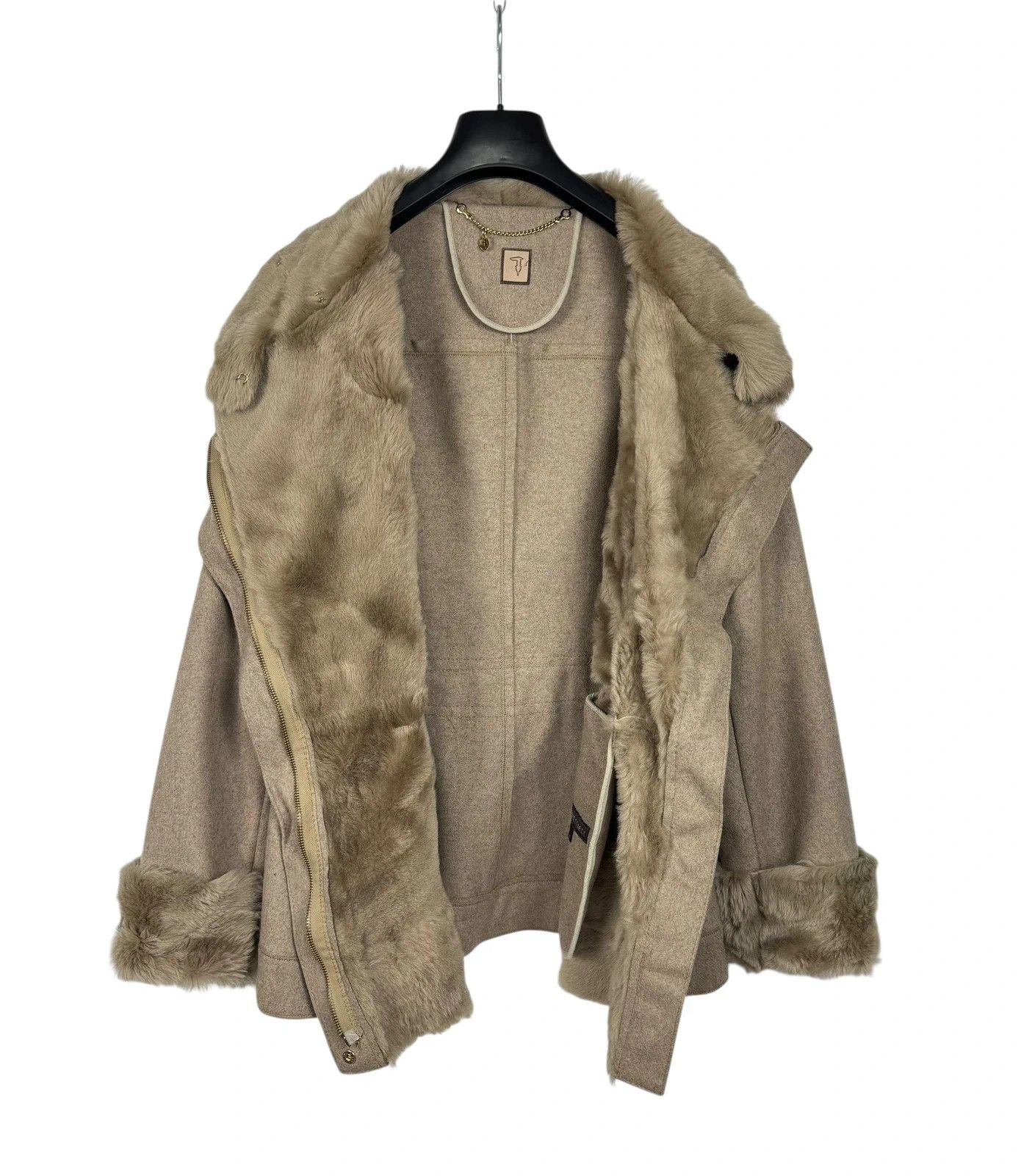 Trussardi Trussardi Genuine Leather Wool Jacket Shearling size 46 Size L / US 10 / IT 46 - 13 Thumbnail