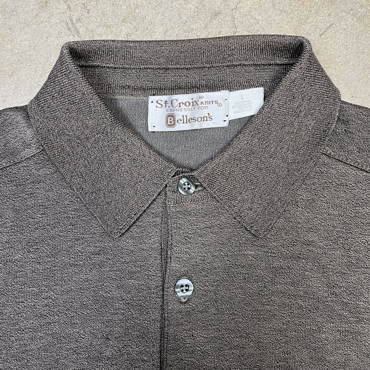 St. Croix × Vintage Vintage St. Croix Polo Long Sleeve Brown USA Belleson’s Size ONE SIZE - 2 Thumbnail