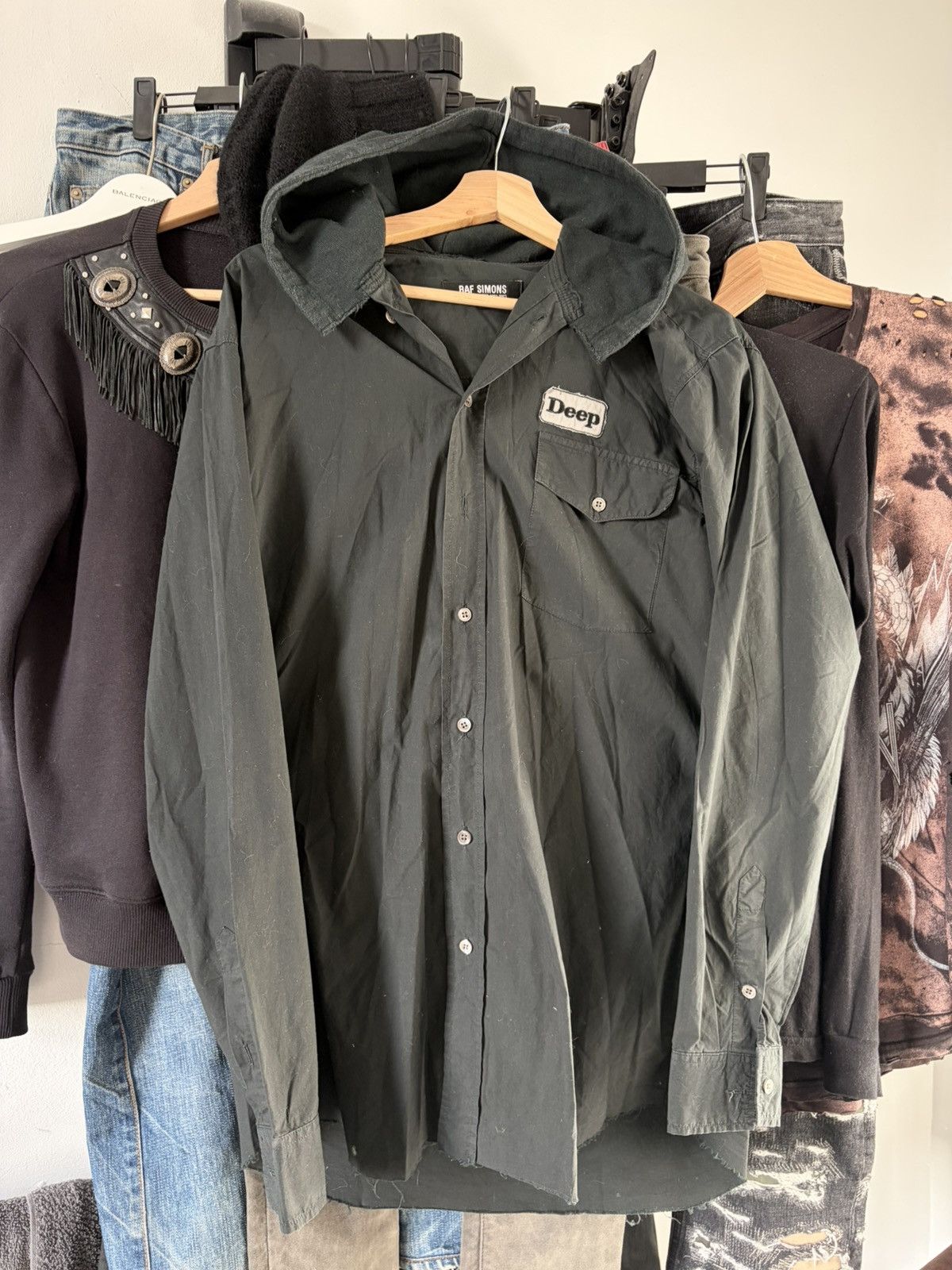 Raf Simons A/W02 VIRGINIA CREEPER WORKER HOODED SHIRT Size US M / EU 48-50 / 2 - 1 Thumbnail
