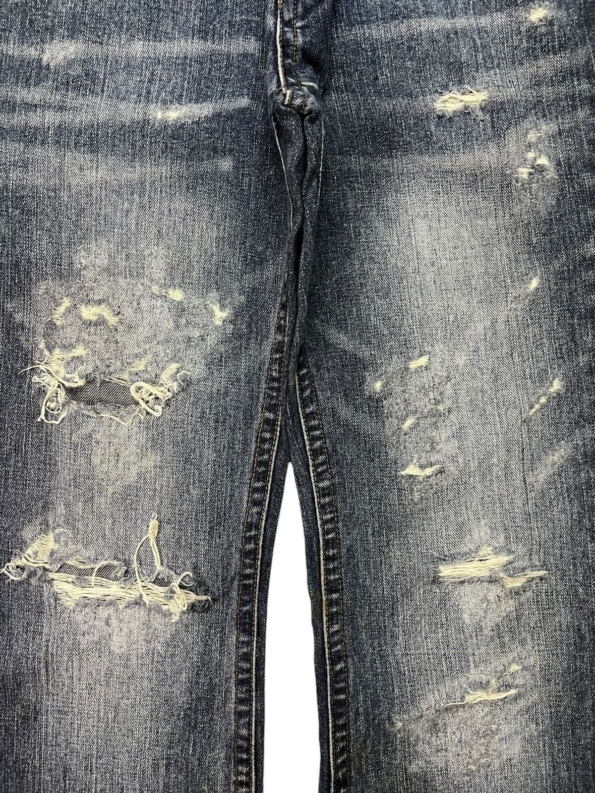 Japanese Brand × Seditionaries Vintage Japanese Brand Blue Wash Studded Flare Jeans Size 31" - 5 Thumbnail