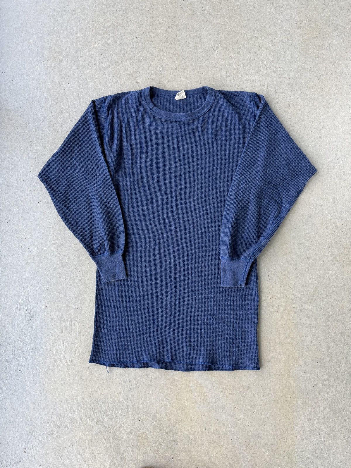 Vintage Vintage 90s Navy Blue Thermal Long Sleeve Shirt Size US XL / EU 56 / 4 - 1 Thumbnail