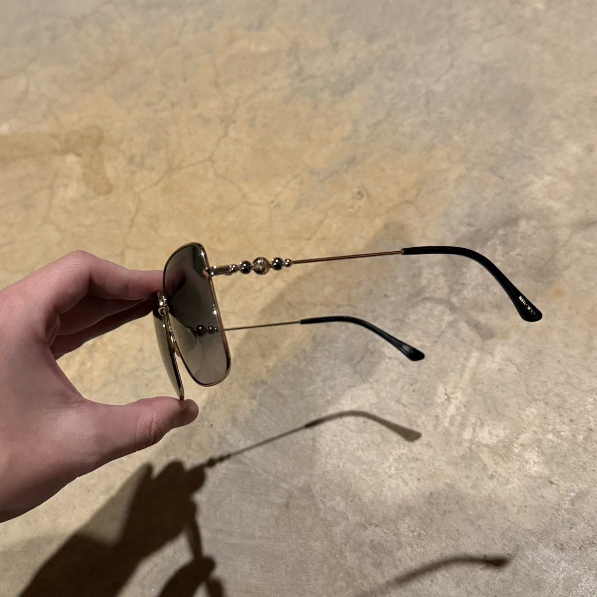 Jimmy Choo Jimmy Choo Hester Gradient Lens Square Frame Sunglasses Gold Size ONE SIZE - 8 Thumbnail