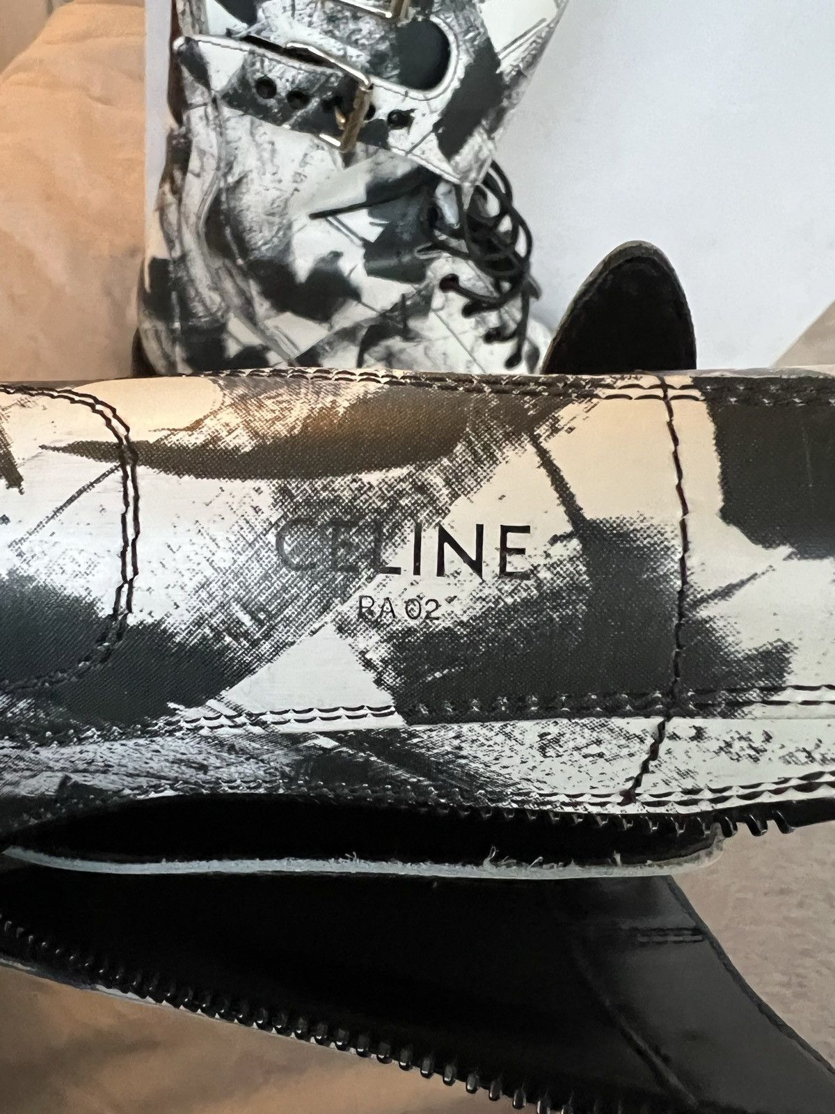 Celine Celine Combat Black/white Leather shoes Size US 9.5 / EU 42-43 - 6 Thumbnail