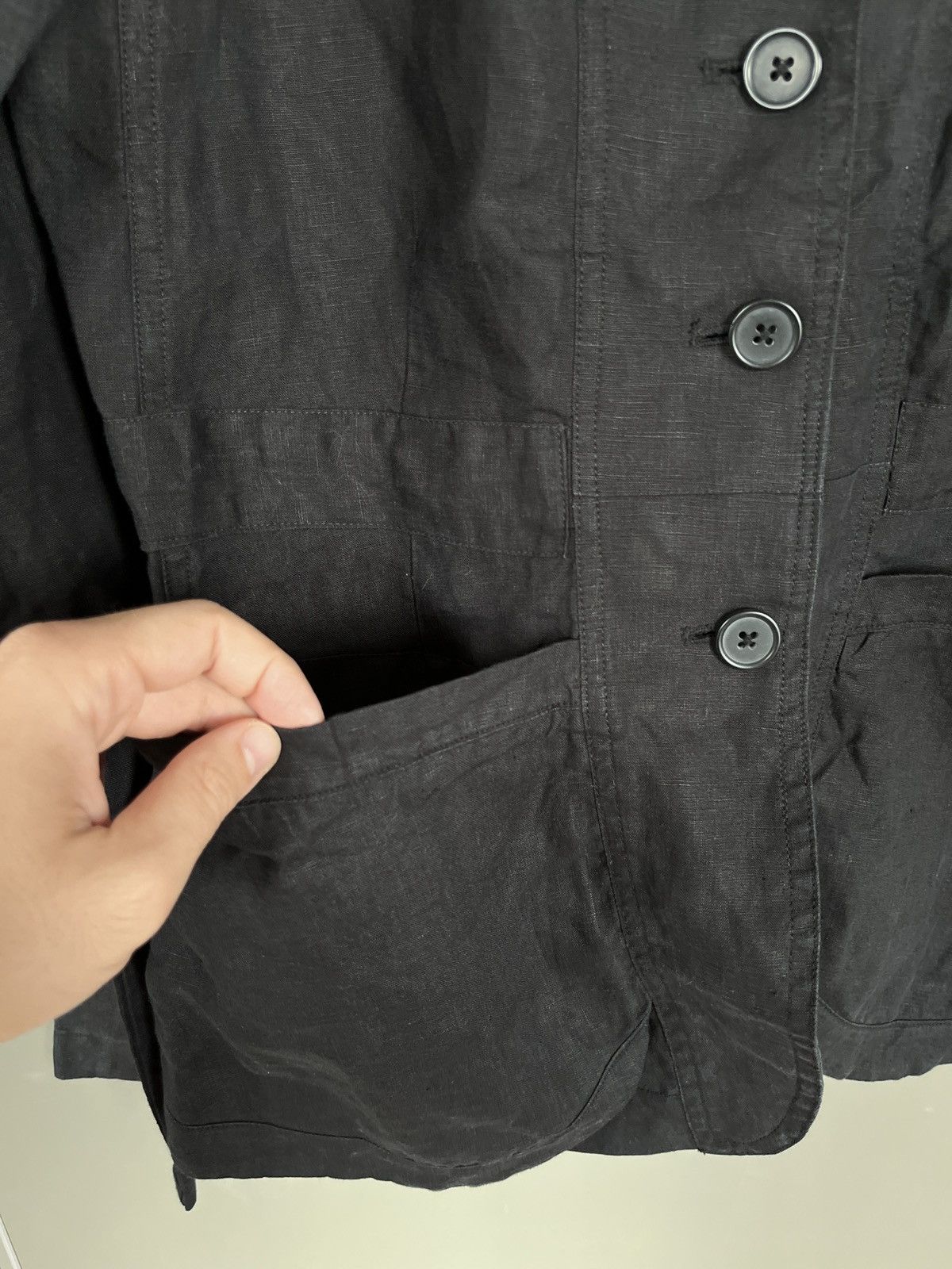 Rundholz RUNDHOLZ Black Label Linen Blazer Jacket Black Size XS / US 0-2 / IT 36-38 - 10 Thumbnail