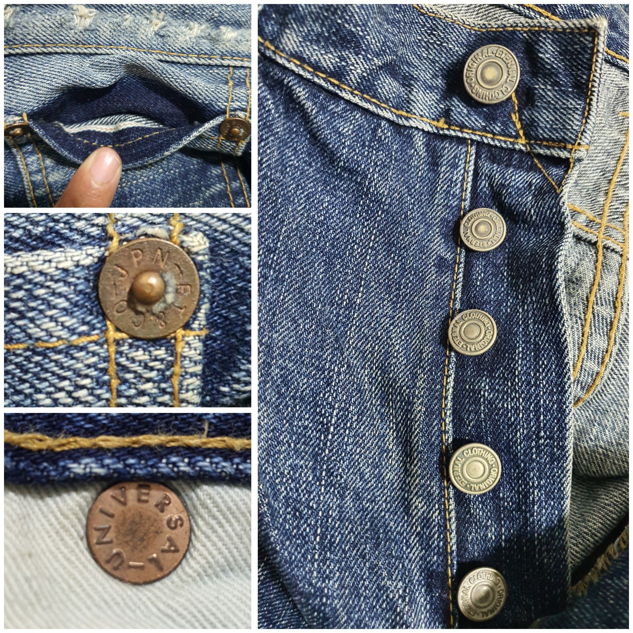 Eternal × Japanese Brand ETERNAL 34/43 DISTRESSED HALF SELVEDGE JEANS Size US 34 / EU 50 - 6 Thumbnail