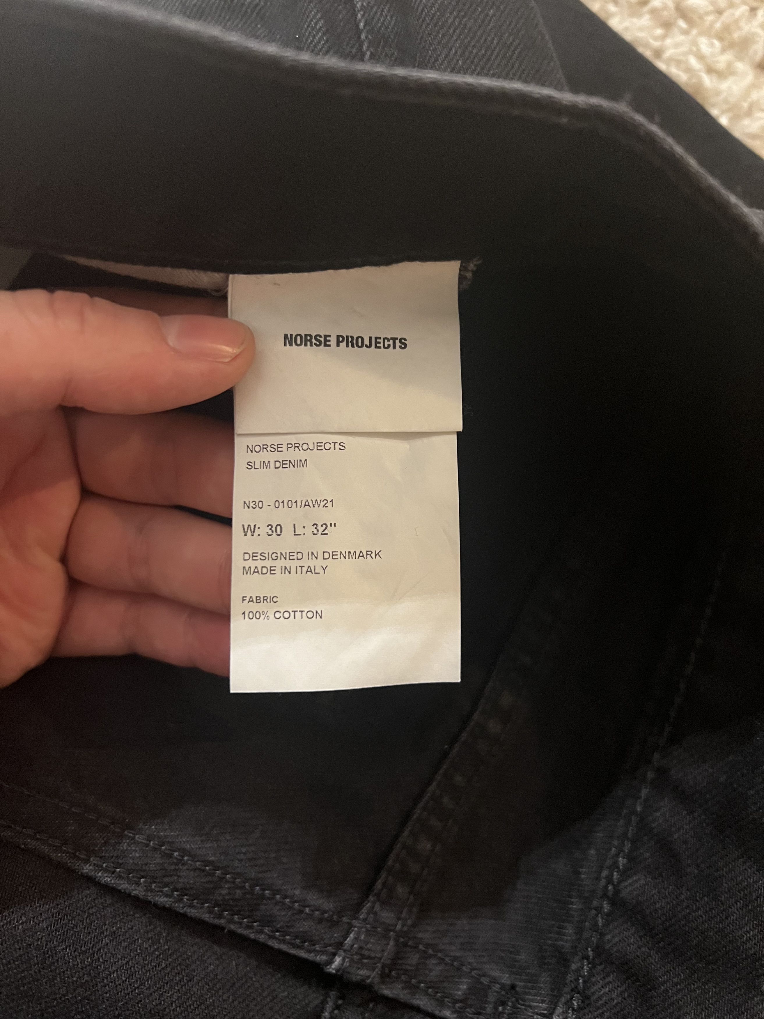 Norse Projects Slim Denim (Black Rinsed) Size US 30 / EU 46 - 3 Thumbnail