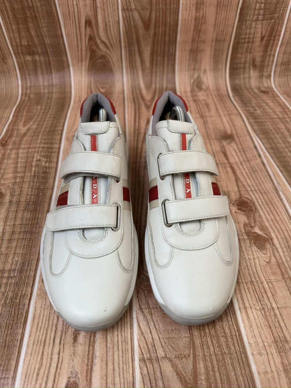Prada Prada Americas Cup Velcro Straps Red Tab Leather Sneaks Size US 8.5 / EU 41-42 - 3 Thumbnail