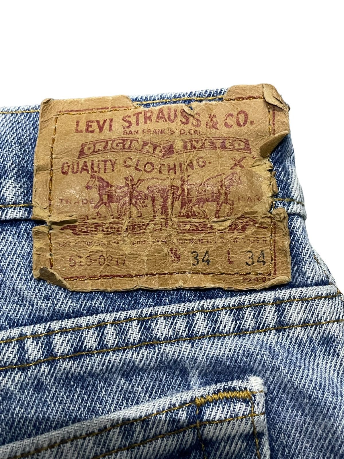 Vintage Levis 519-0219 Distressed Light Wash Jeans