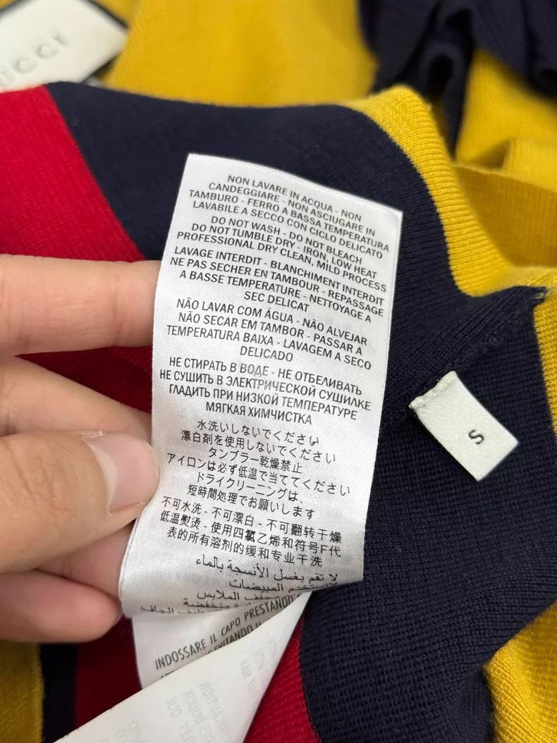 Gucci Gucci Yellow stitching striped wooden ear knitted short-sl Size S / US 4 / IT 40 - 8 Thumbnail