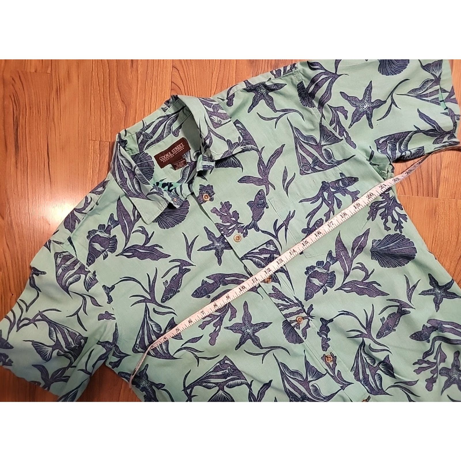 Vintage Cooke Street Hawaiian shirt Medium Button-Up SS Tropical Beach Fish Ocean EUC Size US M / EU 48-50 / 2 - 4 Thumbnail