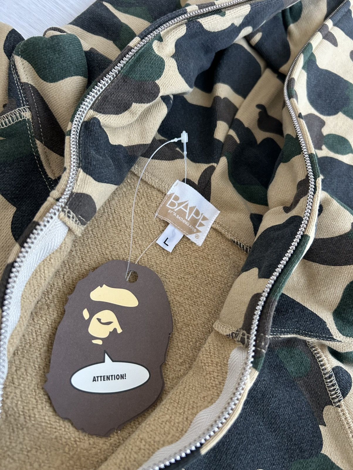 Bape RARE OG 2005 A BATHING APE 1ST YELLOW CAMO FULLZIP HOODIE Size US L / EU 52-54 / 3 - 2 Thumbnail
