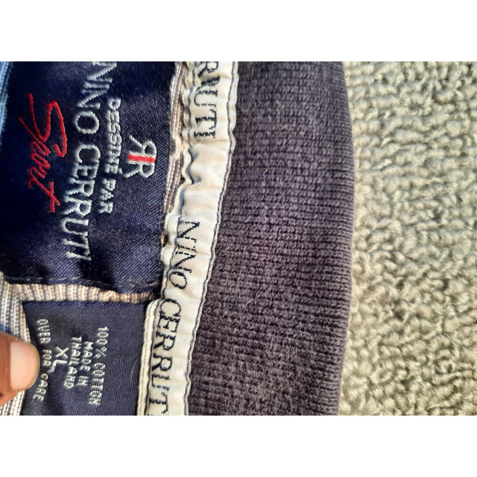 Vintage Nino Cerruti Sport Mens Polo Shirt Blue White Cotton XL Size US XL / EU 56 / 4 - 3 Thumbnail