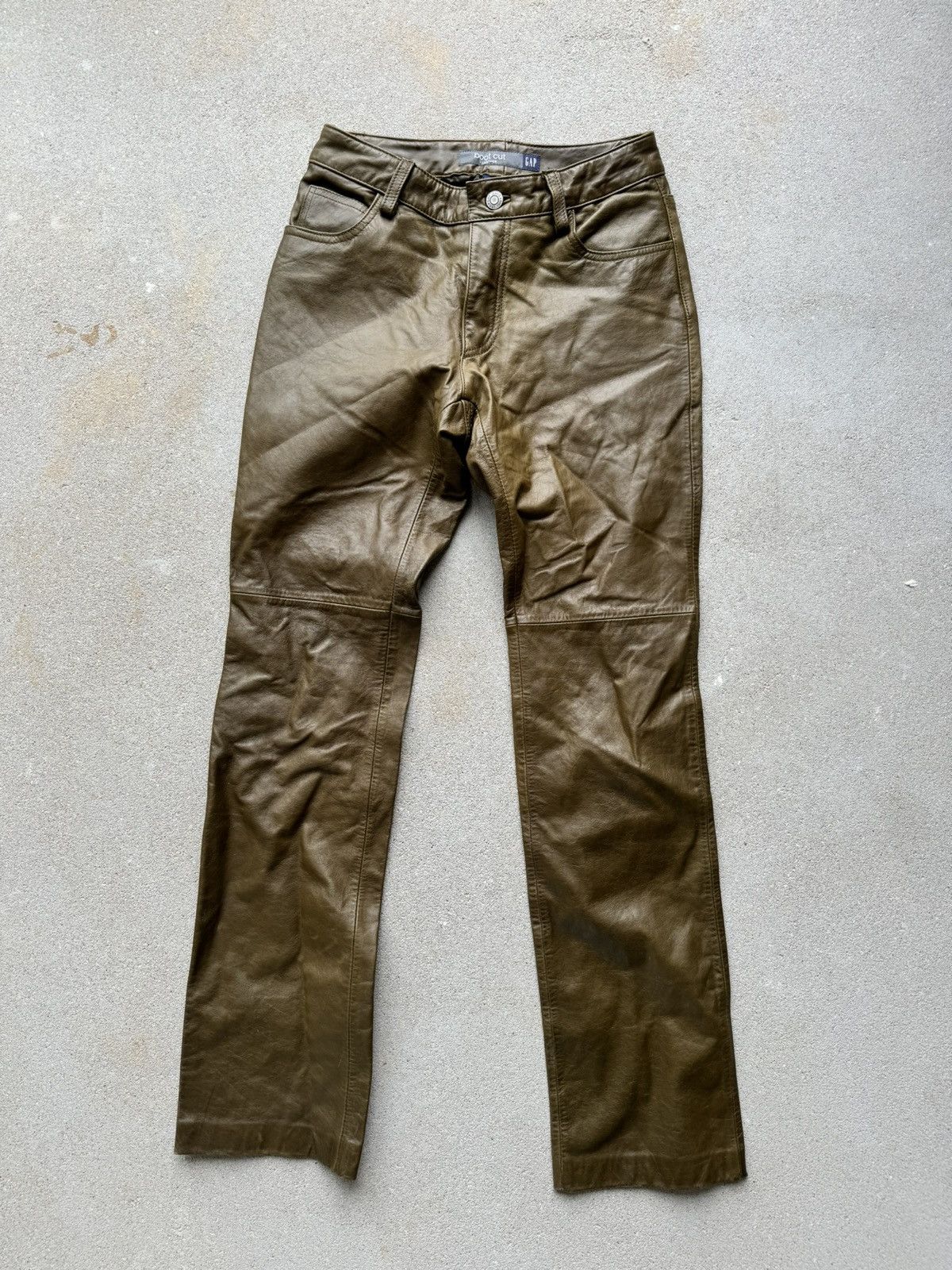image of Gap Bootcut Leather Pants Kanye Style, Women's (Size 24)