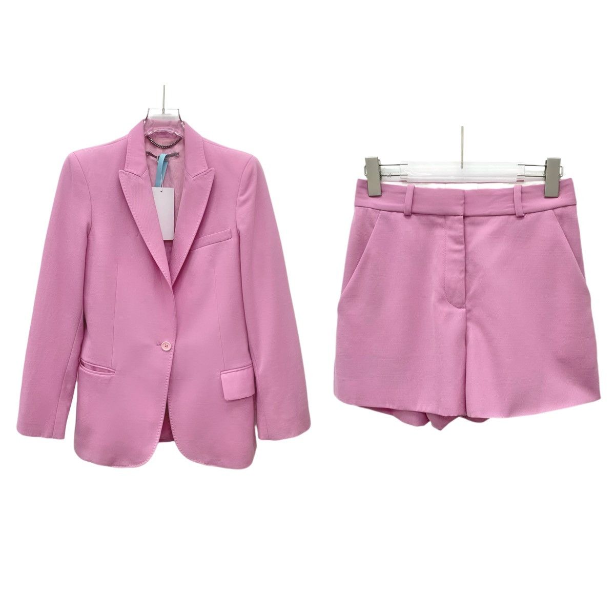 Stella McCartney Stella McCartney Pink Lapel Single Button Suit Set K26WX Size XS / US 0-2 / IT 36-38 - 1 Thumbnail