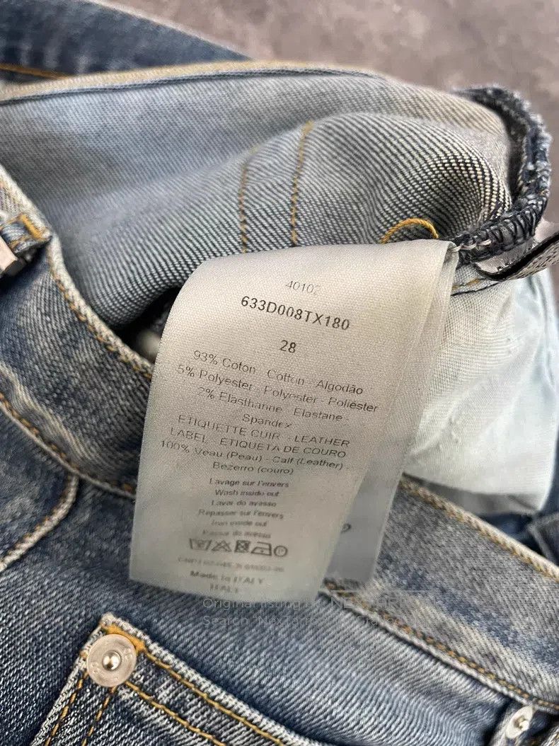 Dior Dior Light blue water-washed cat whisker back single zippe Size US 28 / EU 44 - 5 Thumbnail