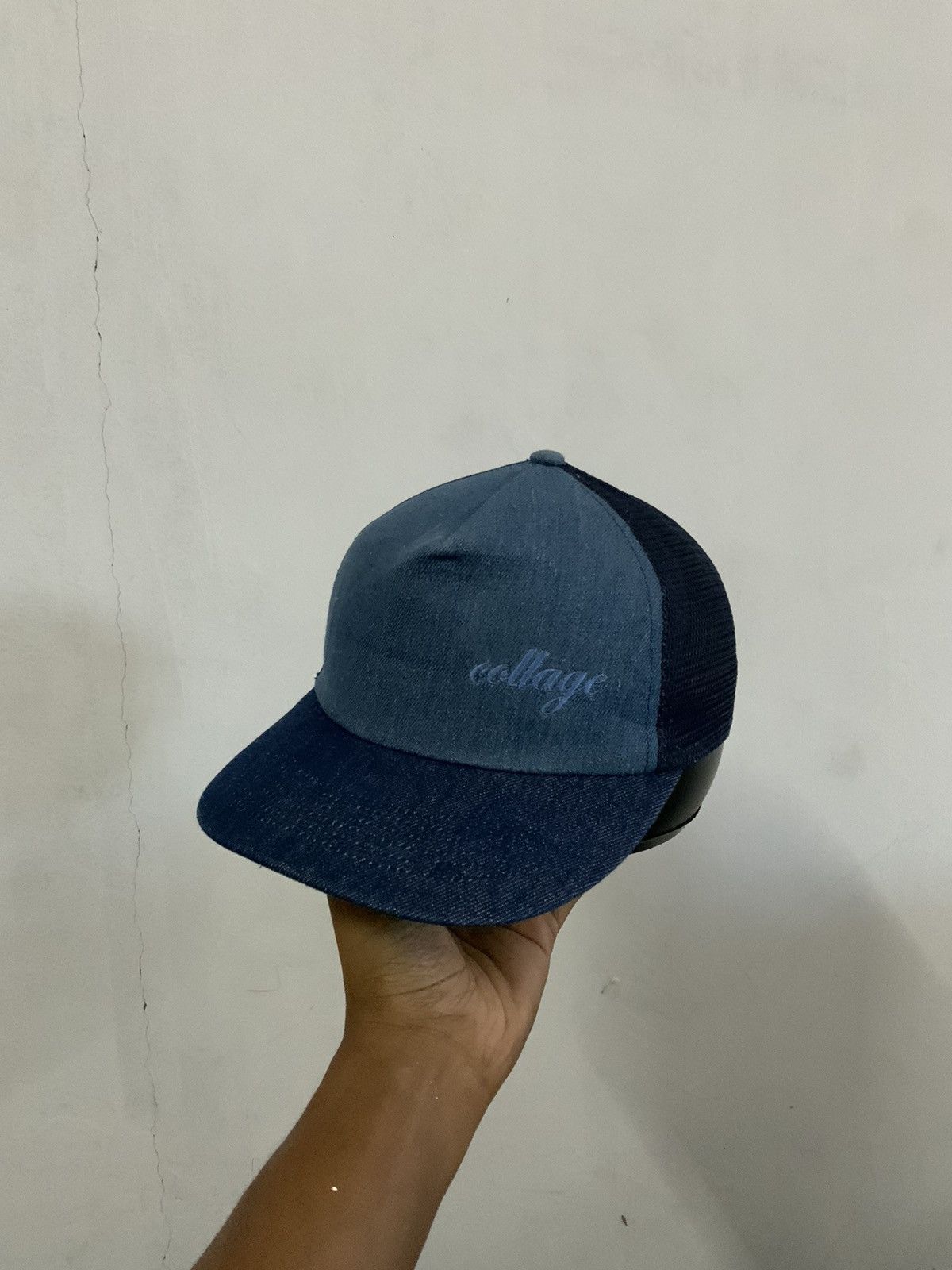 Hat Club Collage Indigo Denim Trucker Hat Size ONE SIZE - 1 Thumbnail