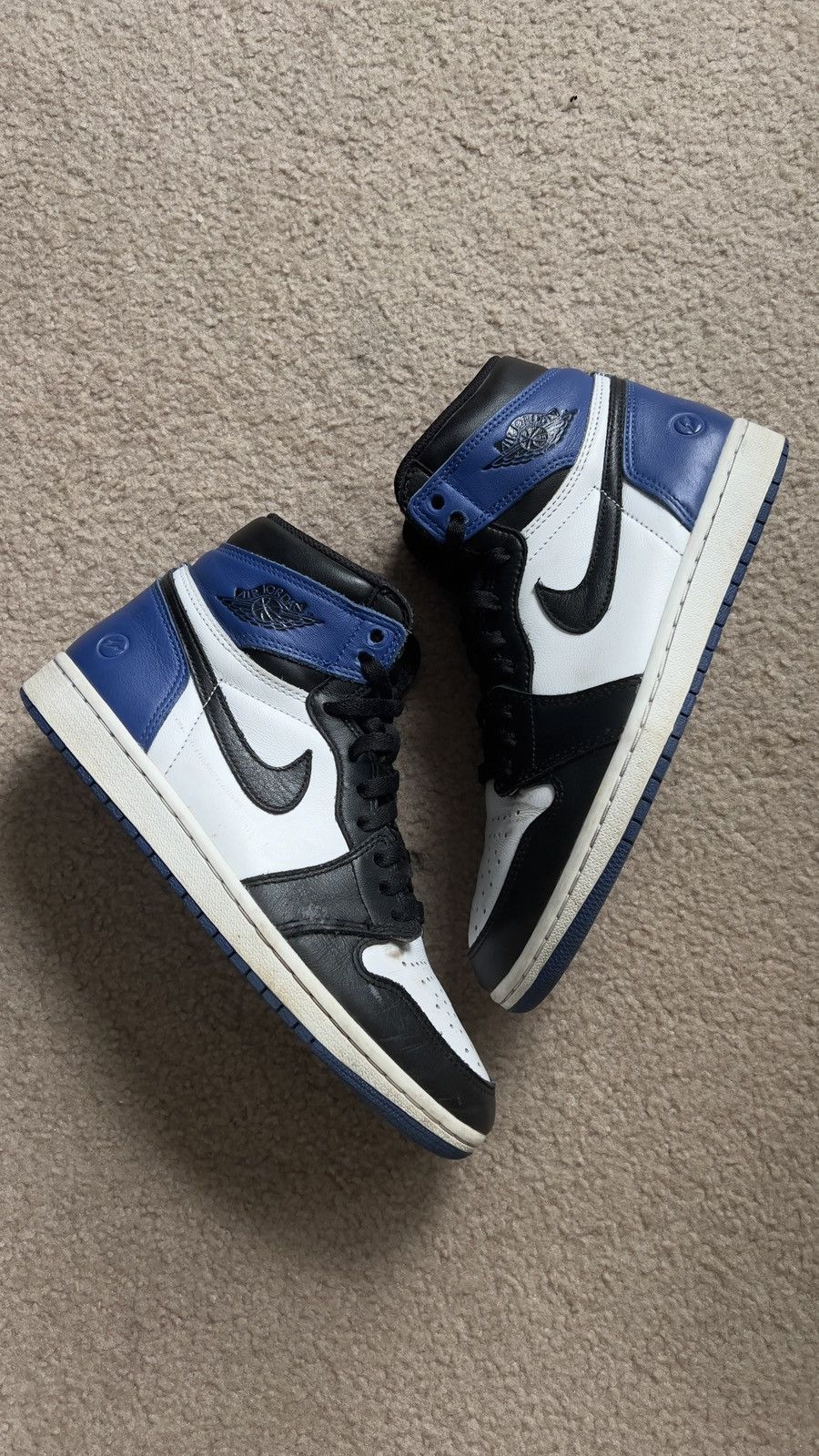 image of Fragment Design X Air Jordan 1 Retro High OG Size 8 Shoes in Sport Royal, Men's
