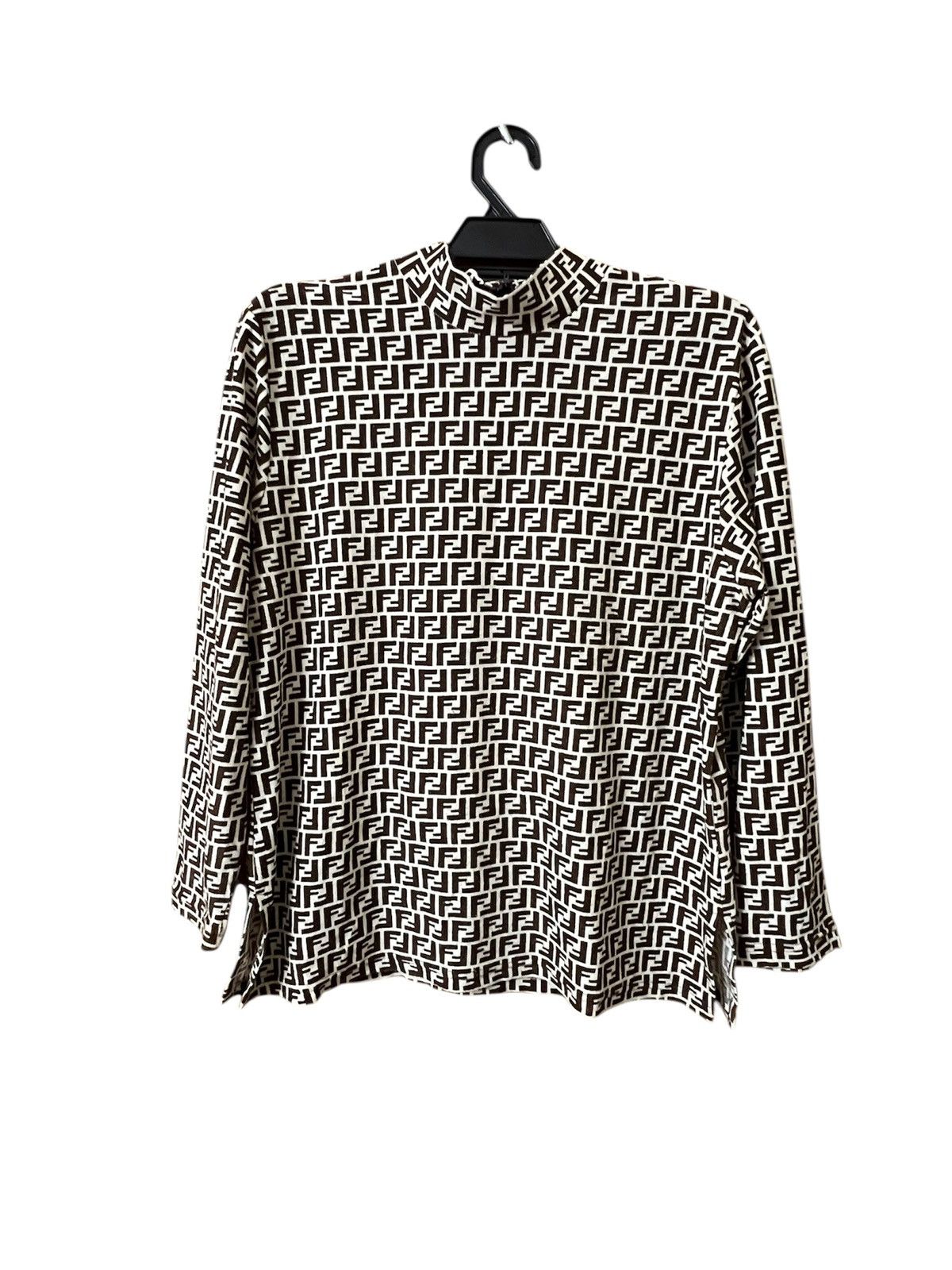 Fendi Vintage fendi monogram with half zipper long sleeve shirt Size M / US 6-8 / IT 42-44 - 2 Thumbnail