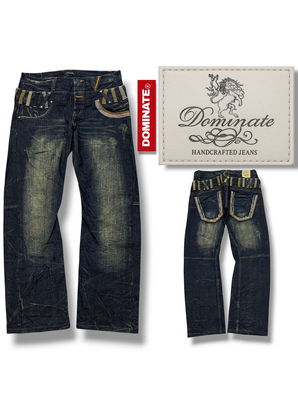 Other Vintage Dominate Handcrafted Jeans | Double Waist Style W33 Size US 33 - 1 Thumbnail