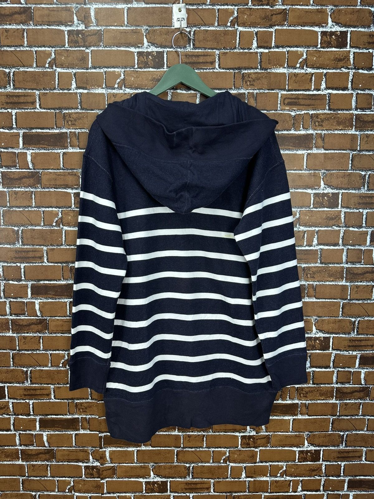 Ralph Lauren Vintage Ralph Lauren Wharf Knit Hoodie in Navy Stripe Z386 Size US XL / EU 56 / 4 - 4 Thumbnail