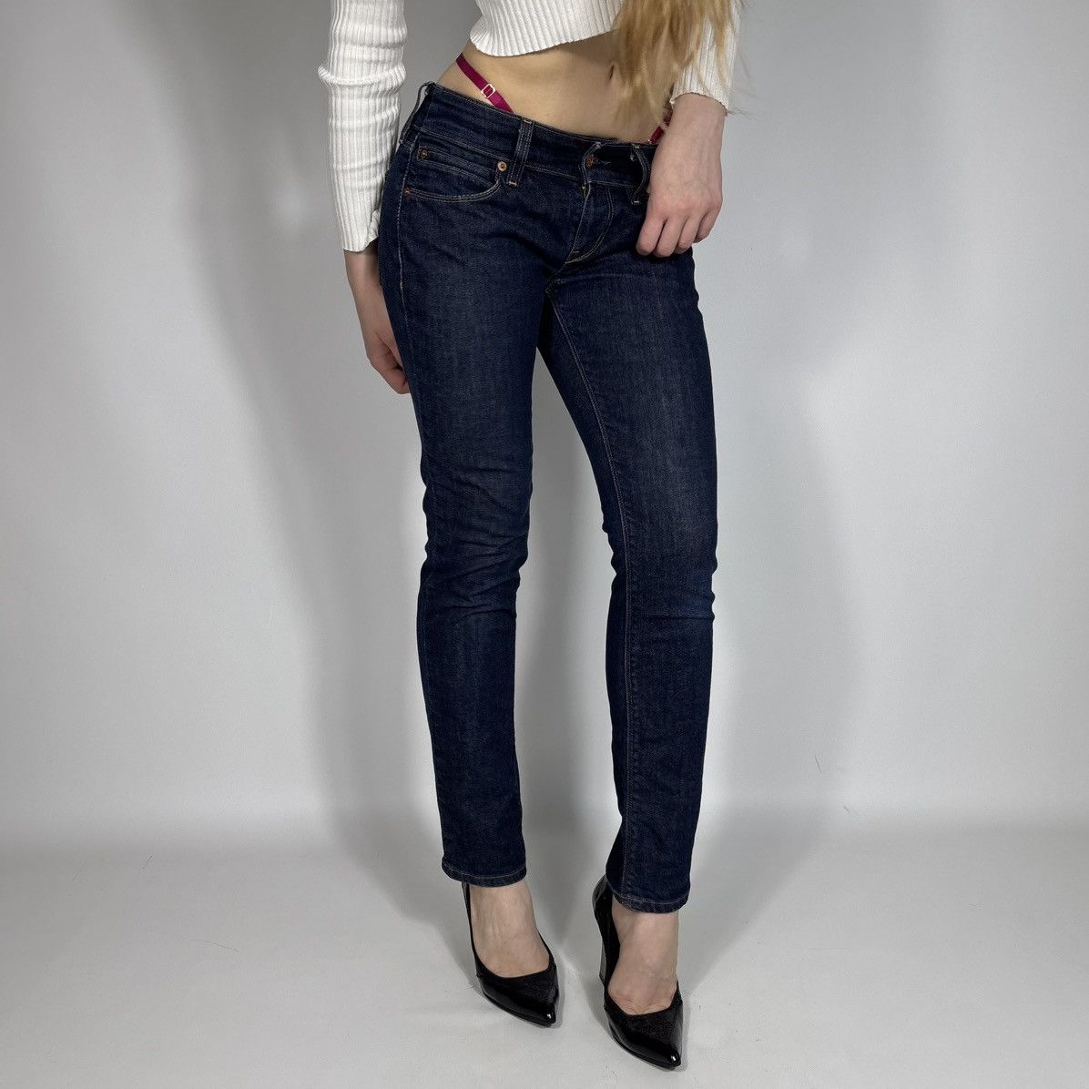 Levi's Vintage Y2K Levis 571 Slim Fit Casual Jeans Size 29" - 2 Thumbnail