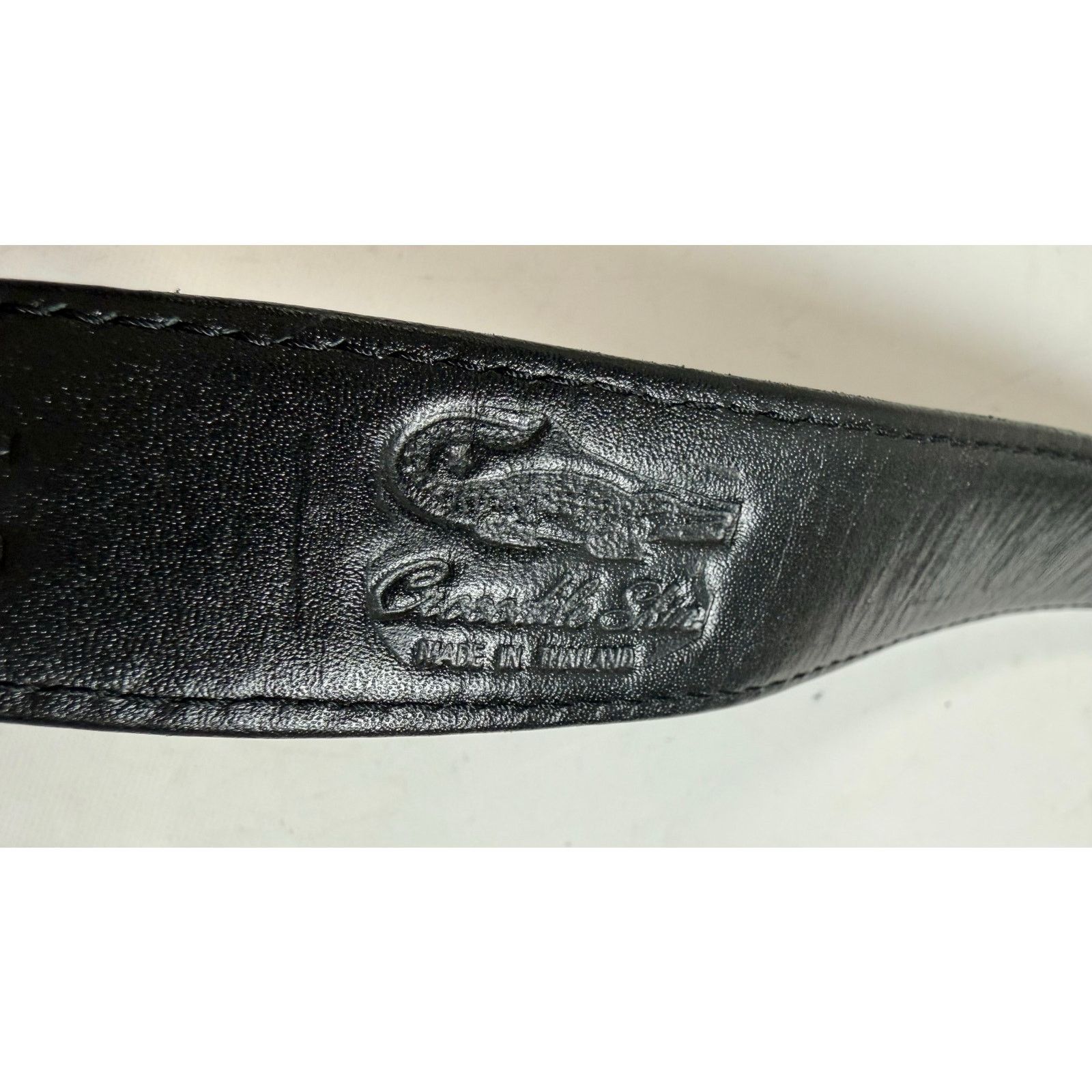 Vintage NWOT Auto Locking Crocodile Belly Skin Belt size 46 Size 46 - 7 Thumbnail