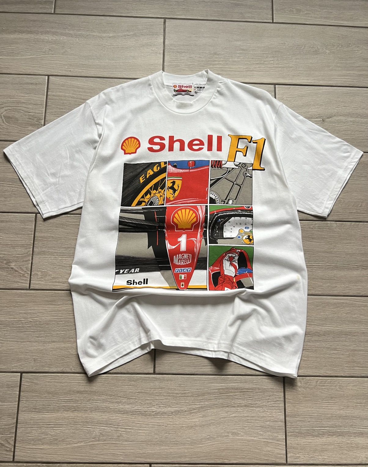 Ferrari Y2K Ferrari Shell Formula 1 Racing White t-shirt Tee Size US L / EU 52-54 / 3 - 3 Thumbnail