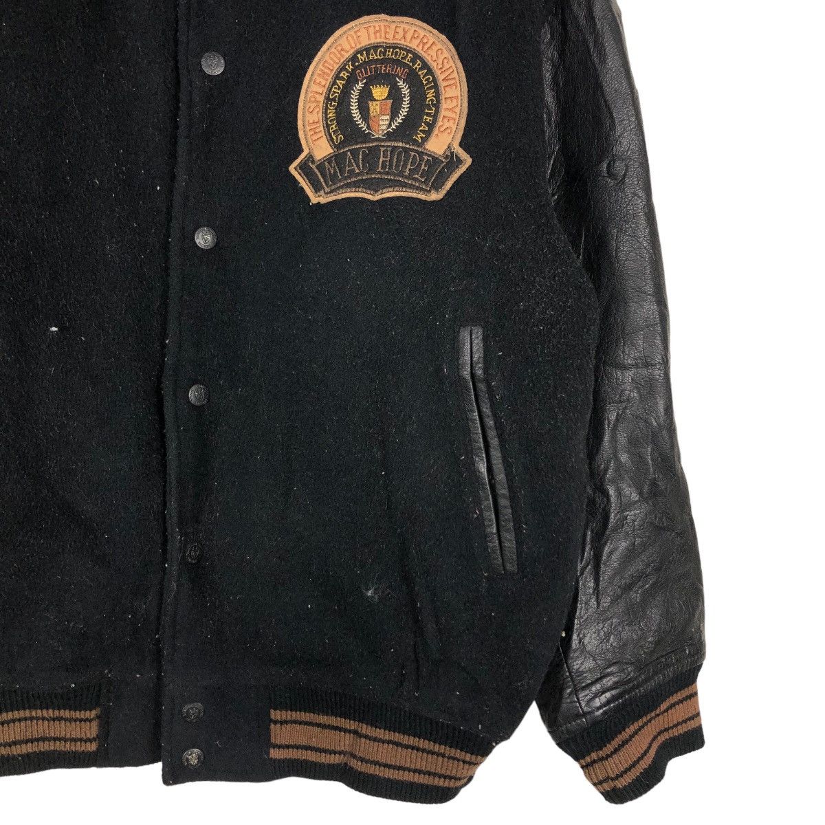 Japanese Brand 🔥Vtg Leather Varsity Jacket Mac Hope Big Logo Issey Miyake Size US M / EU 48-50 / 2 - 5 Thumbnail