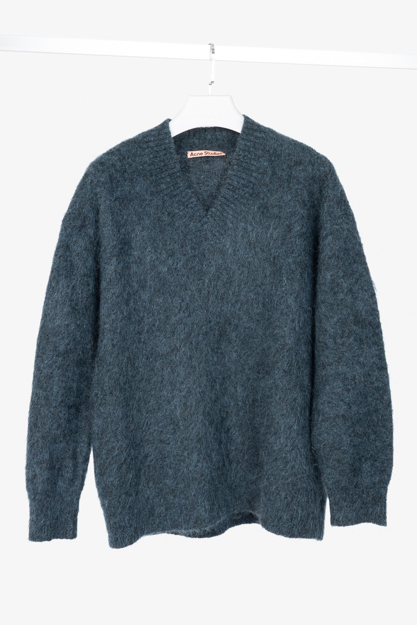 Acne Studios Acne Studios Blue Wool & Mohair V-Neck Sweater Size XS / US 0-2 / IT 36-38 - 1 Thumbnail