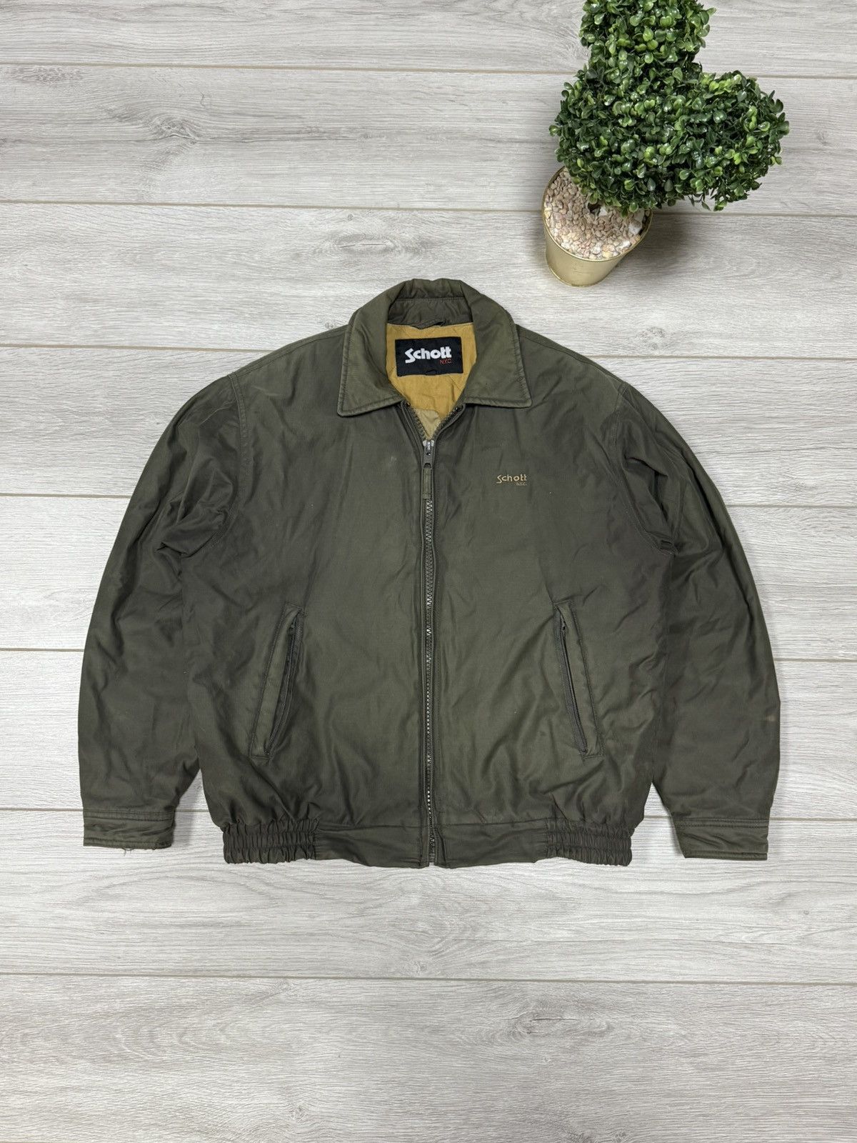 Schott vintage faded bomber jacket military USA