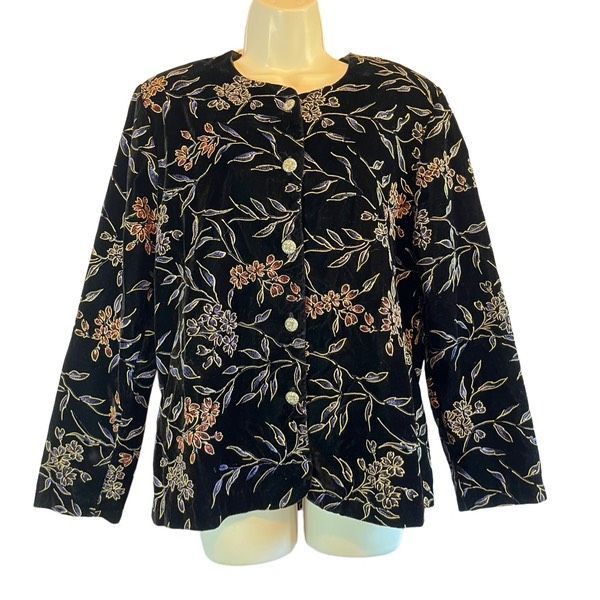 Vintage Vintage Gloria Lance black velvet embossed floral vintage ja Size M / US 6-8 / IT 42-44 - 1 Thumbnail