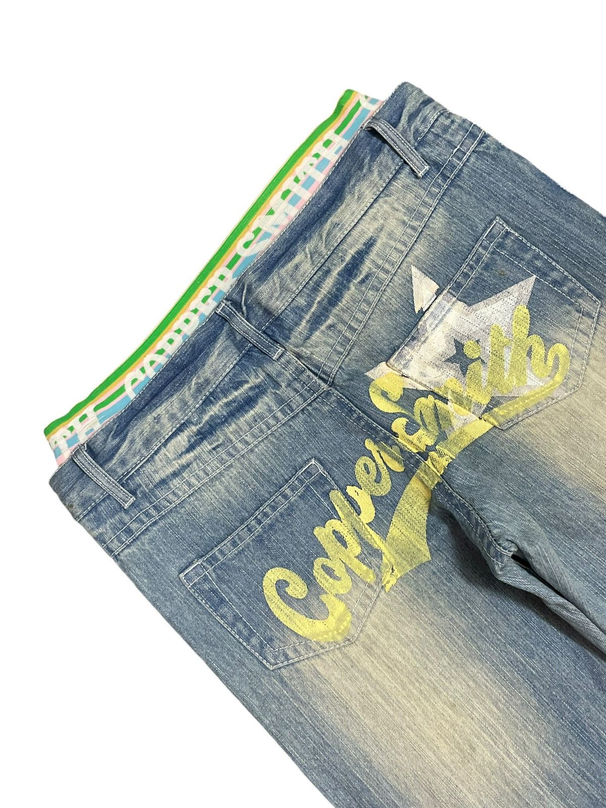 Japanese Brand Vintage Y2K Japanese Funky Patches Distressed Jogger Jeans Size 33" - 6 Thumbnail