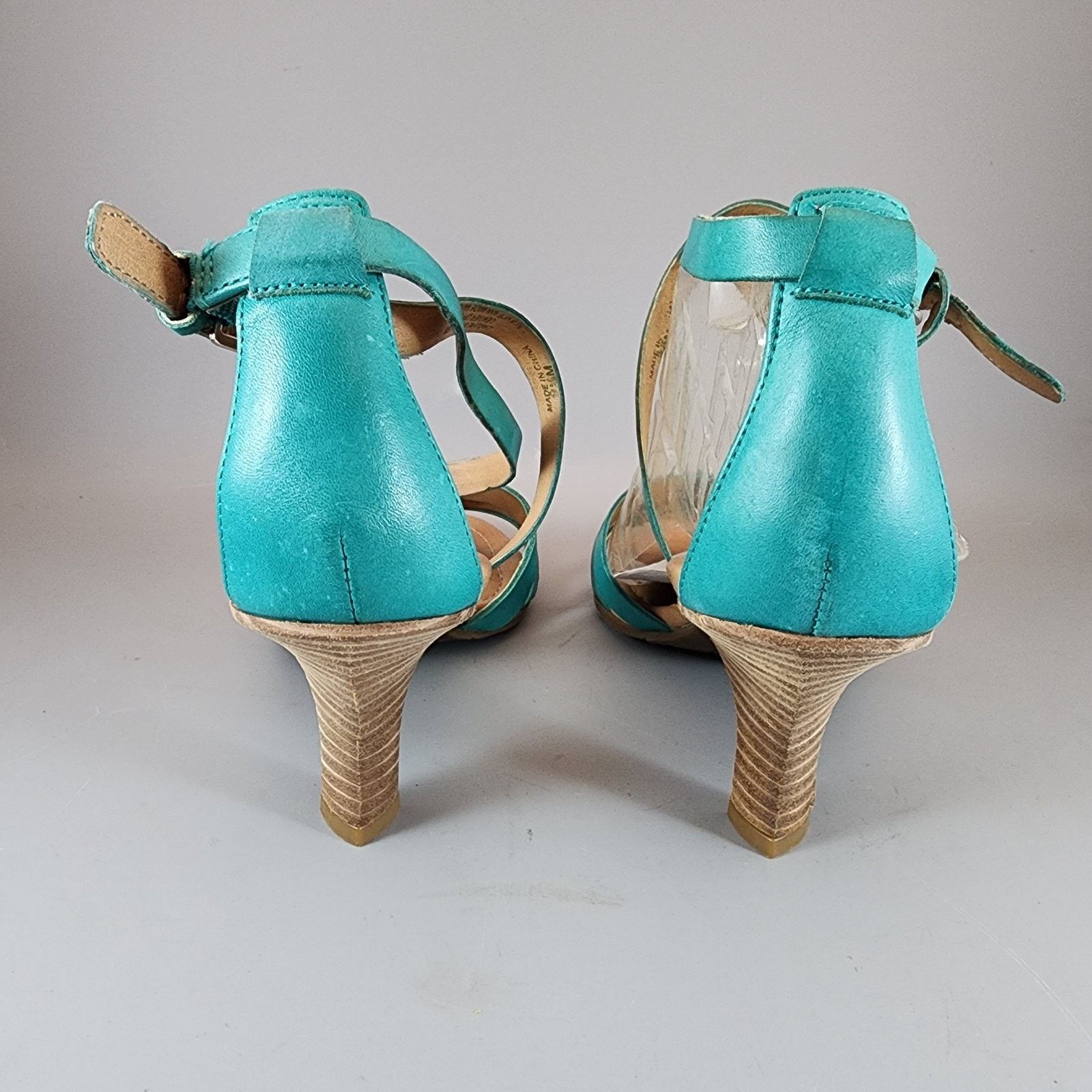 Franco Sarto Franco Sarto Leather Strappy Sandals 9.5M Turquoise 3" Heel Size US 9.5 / IT 39.5 - 3 Thumbnail
