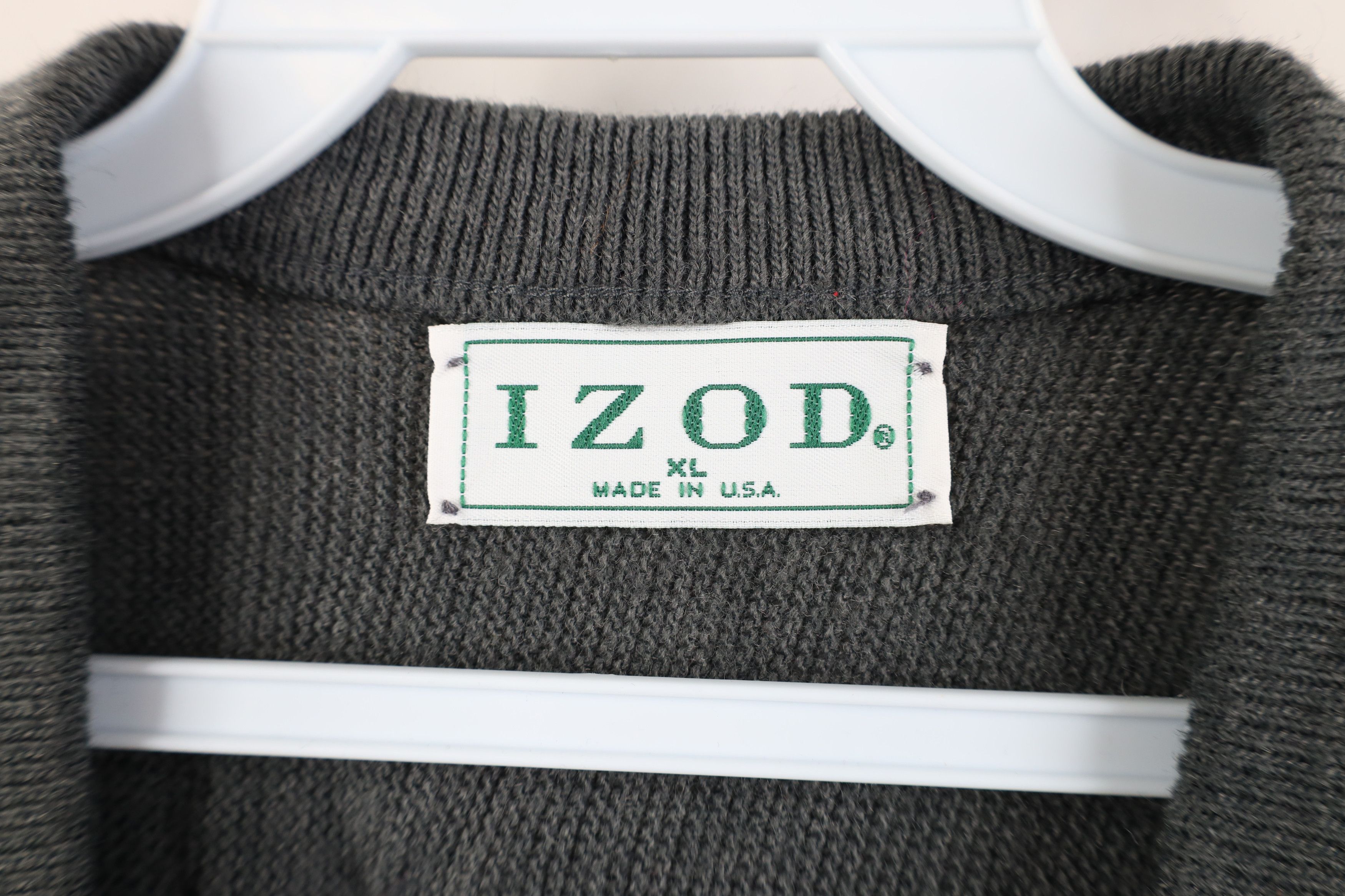 Izod Vintage 90s Izod Knit V-Neck Sweater Vest Gray Acrylic USA Size US XL / EU 56 / 4 - 5 Thumbnail