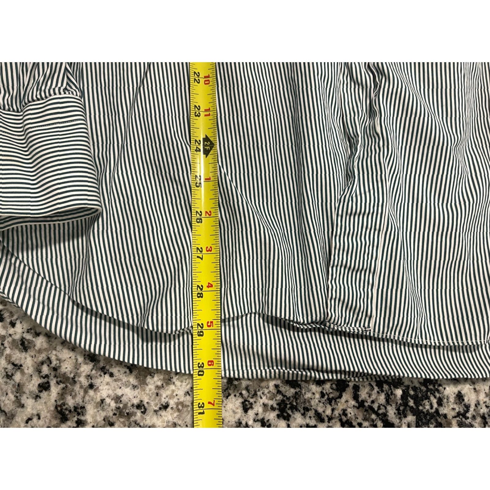 Brioni Brioni Men’s Shirt Extra Large Green/White Stripe Italy 100% Cotton Size 46R - 2 Thumbnail