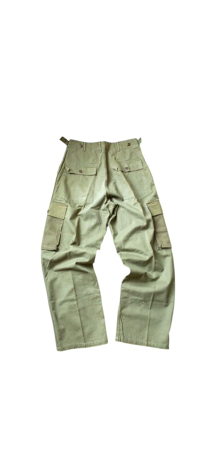 Vintage Vtg Military HBT Fatigue Cargo Pants Twill Herringbone Med Size US 32 / EU 48 - 2 Thumbnail