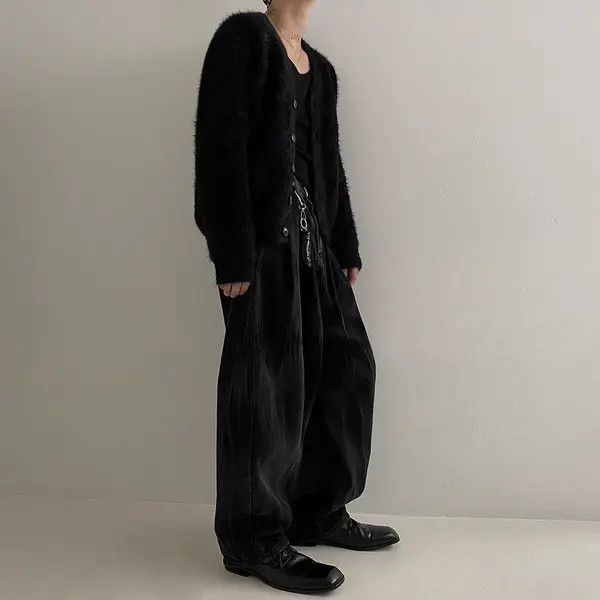 Japanese Brand Ayukawa x Ayano Black Knit Cardigan Sweater Size US L / EU 52-54 / 3 - 8 Thumbnail