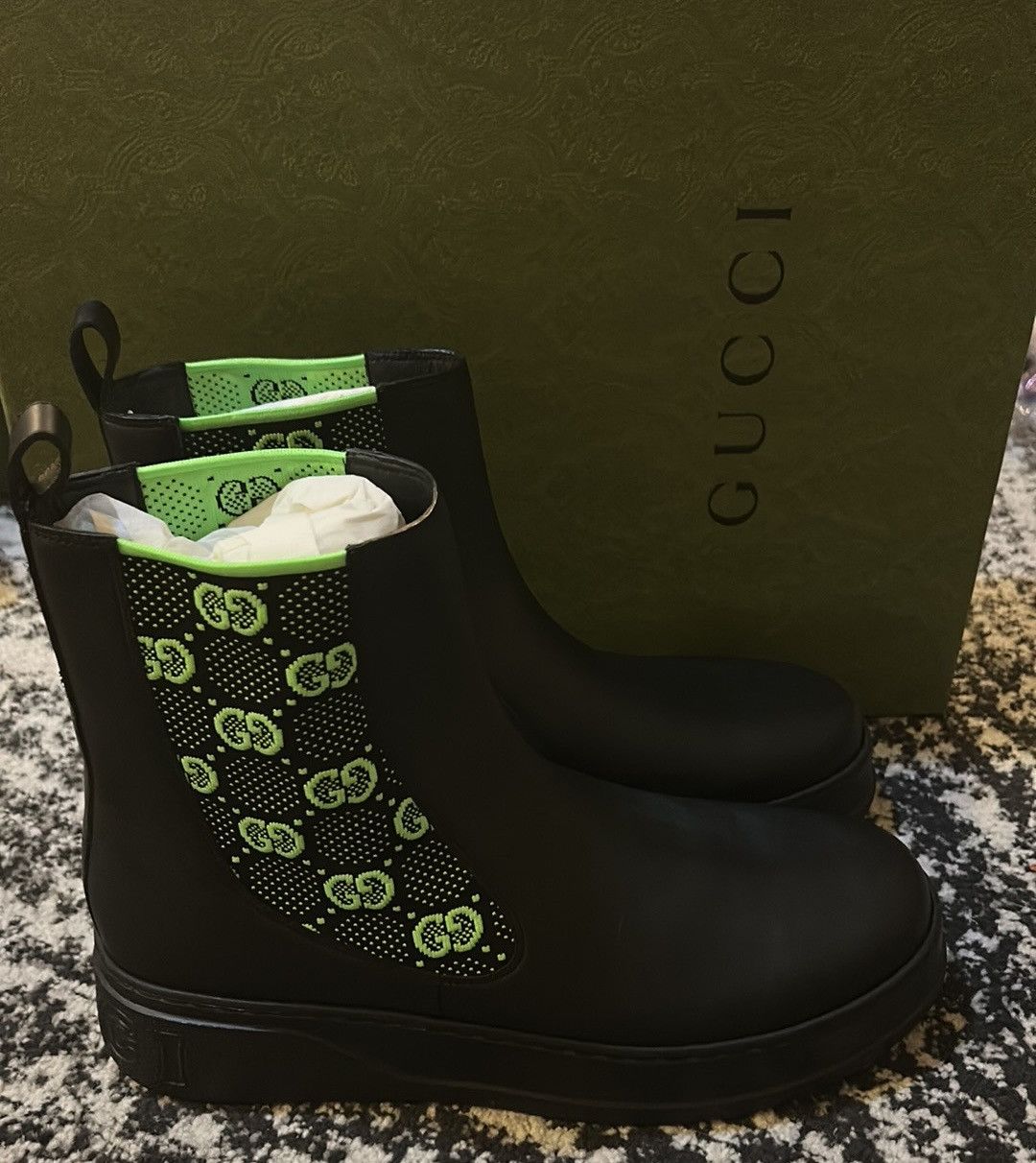 Gucci Gucci Men Boot with GG Jersey size 11 Size US 11 / EU 44 - 8 Thumbnail