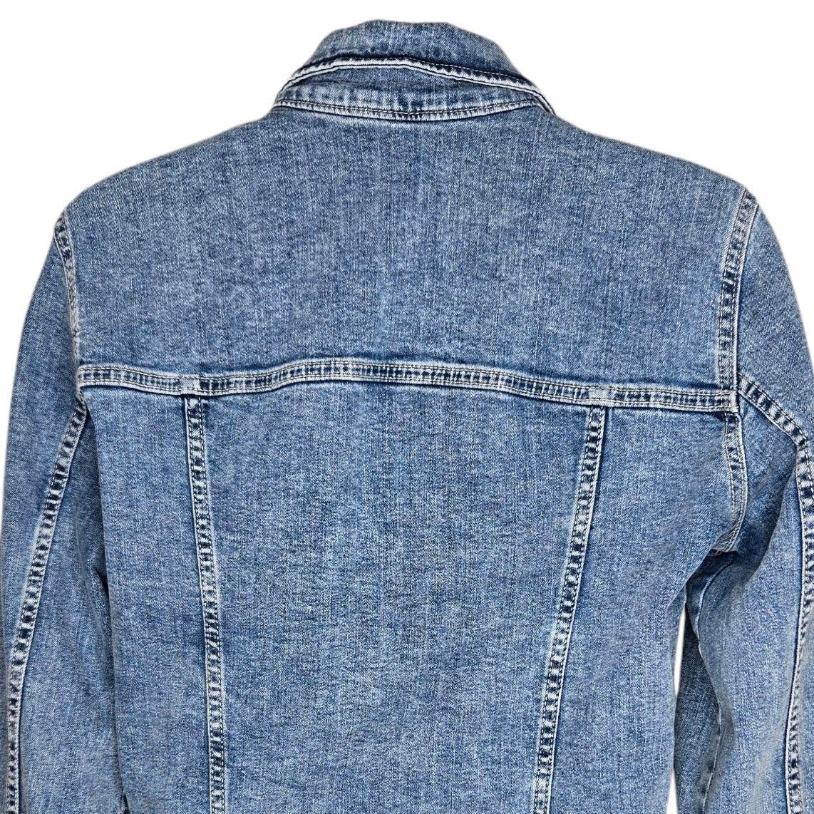 Mango Mango MNG Womens Denim Jacket Large Trucker Style Buttons Size L / US 10 / IT 46 - 8 Thumbnail