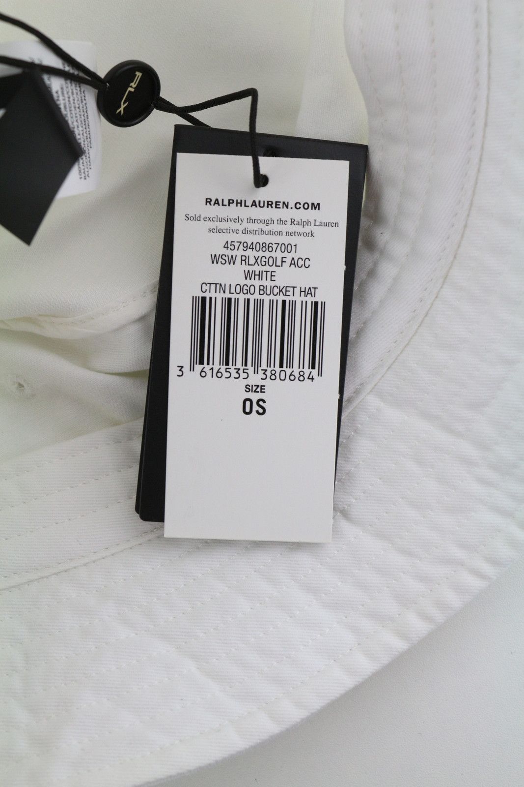RLX Ralph Lauren GOLF 57 CM White Bucket Hat 84678 Size ONE SIZE - 7 Thumbnail