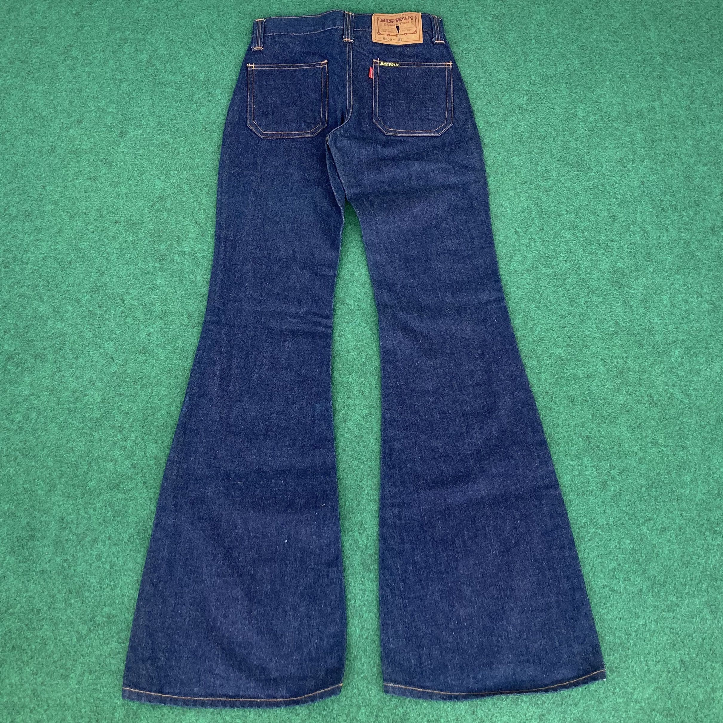 Vintage Vtg Bis Wan Blue Denim Super Flared 90s Sz 26 Bootcut Jeans Size US 26 / EU 42 - 11 Thumbnail