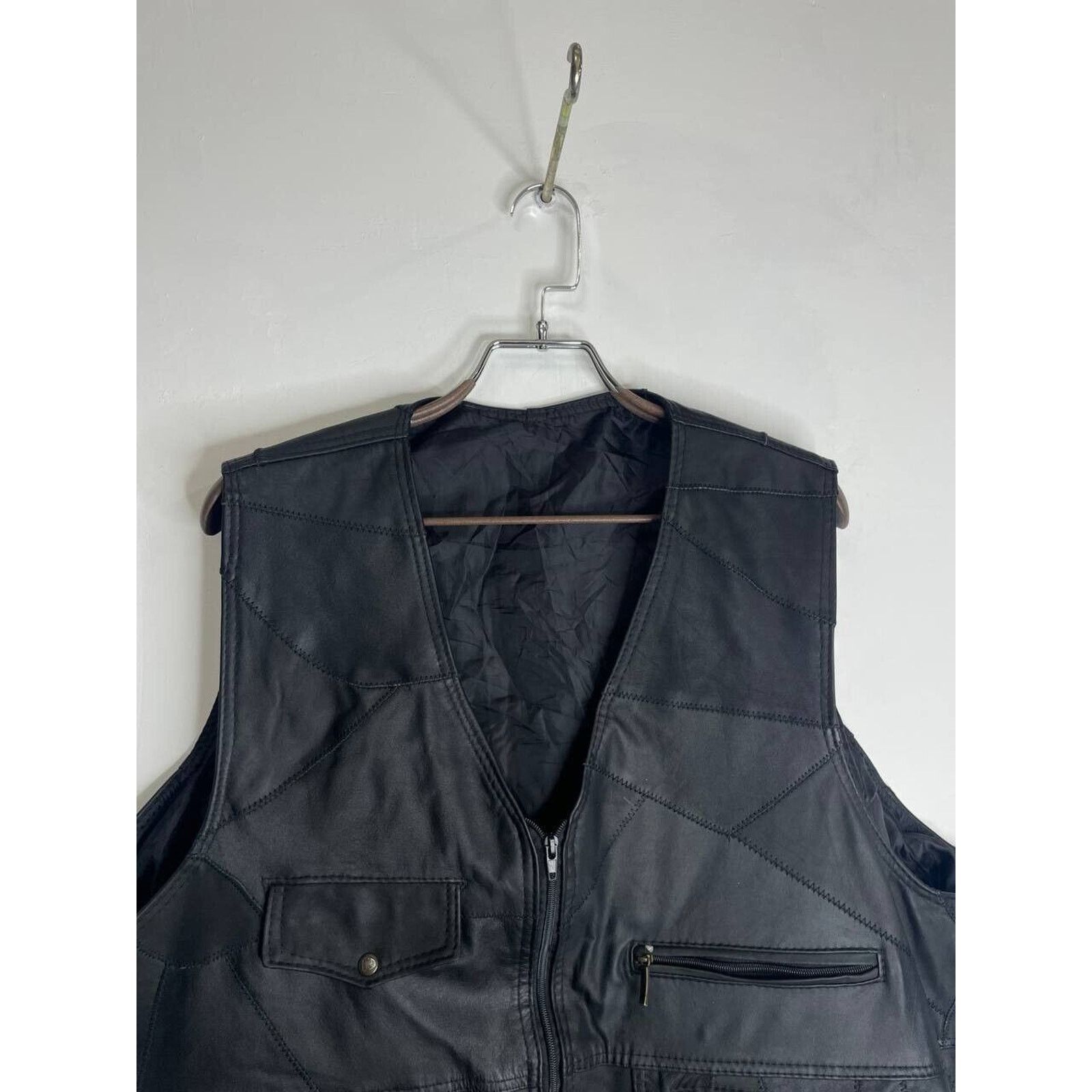 Vintage Vintage Black Leather Utility Vest Size XL Size US XL / EU 56 / 4 - 4 Thumbnail