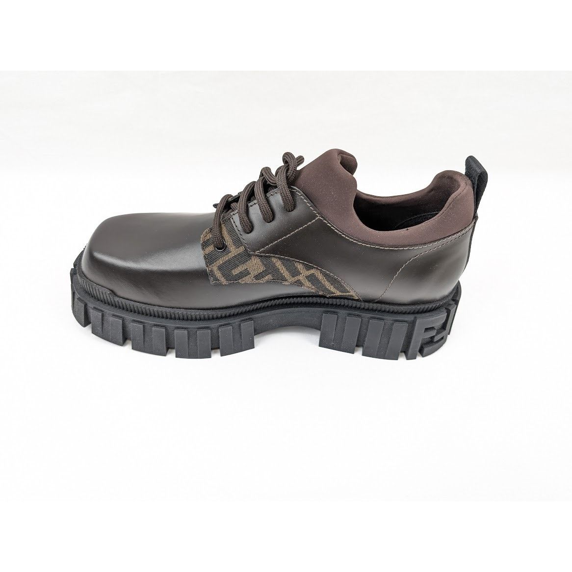 Fendi o1rshd1 Lace Up Fabric Calf Leather Boots Shoe in Multicolor Size US 10 / EU 43 - 10 Thumbnail