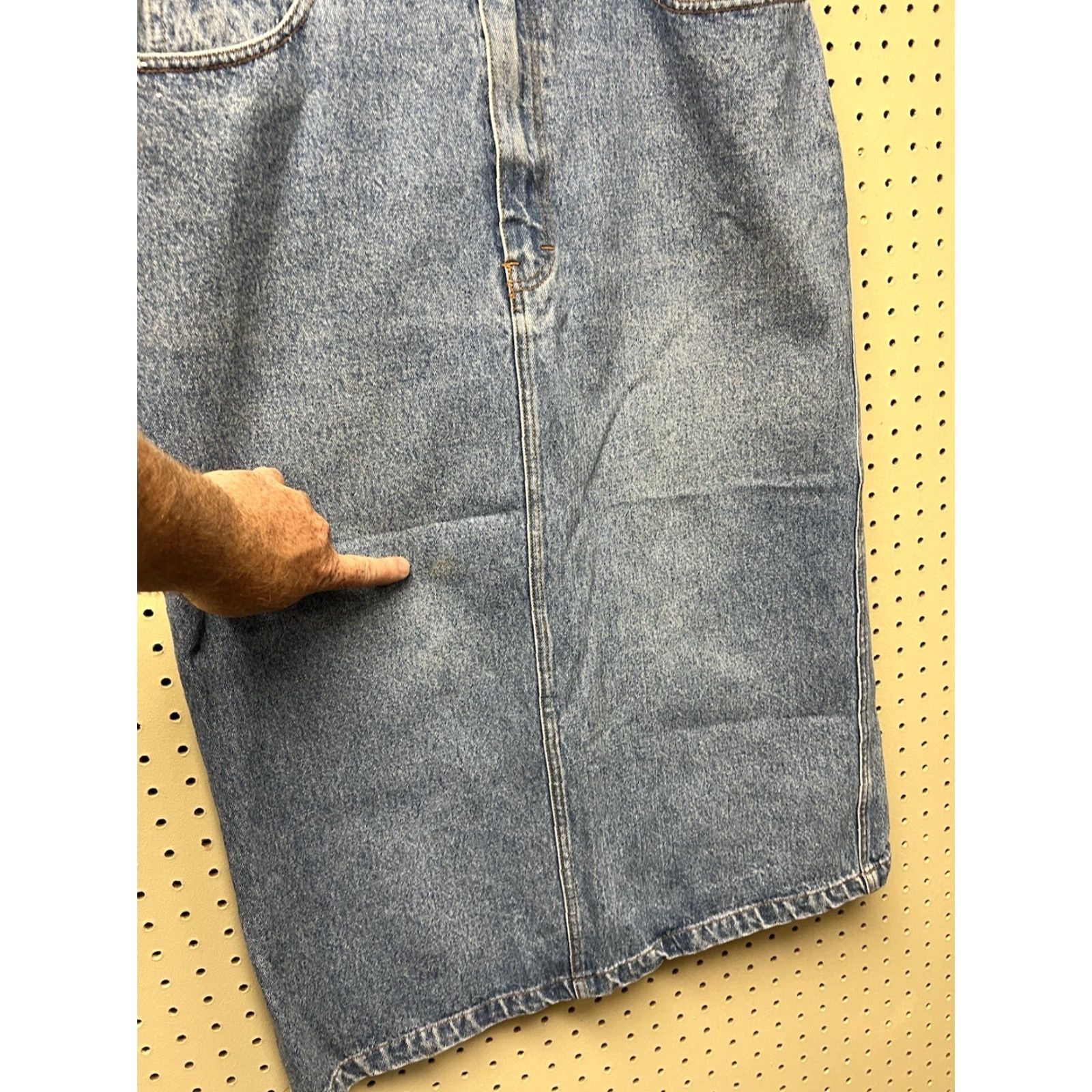 Jordache VINTAGE Jordache Denim Jean Long Skirt 15/16 Women Blue Cotton High Rise Pockets Zipper Slit 80s 90s Functional Condition: See Photos Size 36" / US 14 / IT 50 - 4 Thumbnail