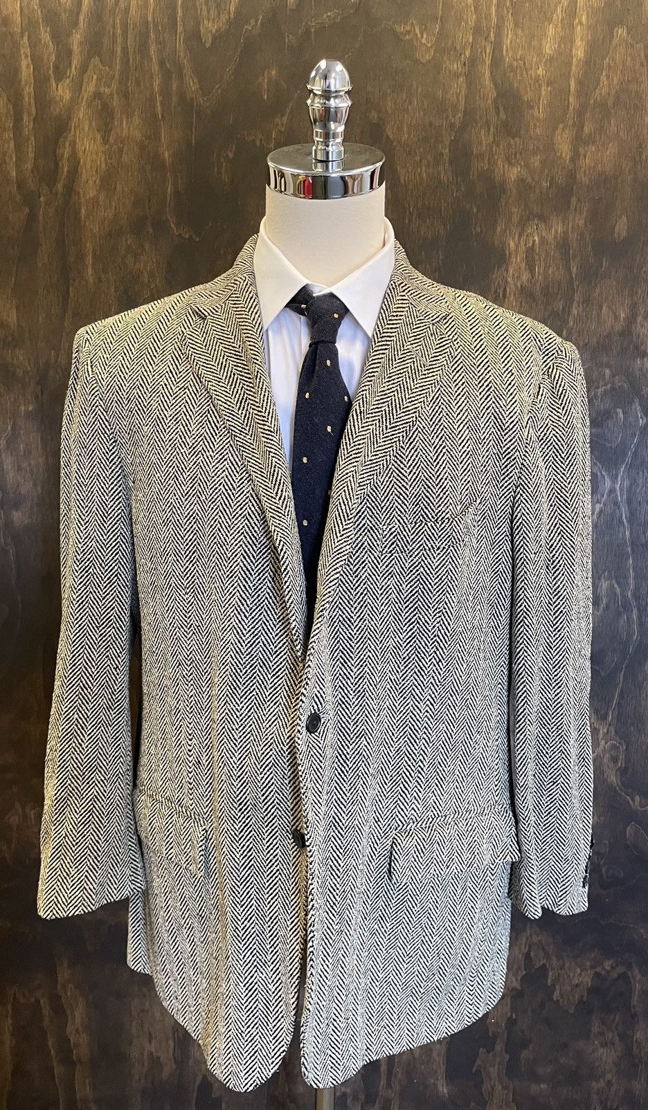 Polo Ralph Lauren × Vintage Silk Herringbone Tweed Jacket Size 48R - 1 Thumbnail