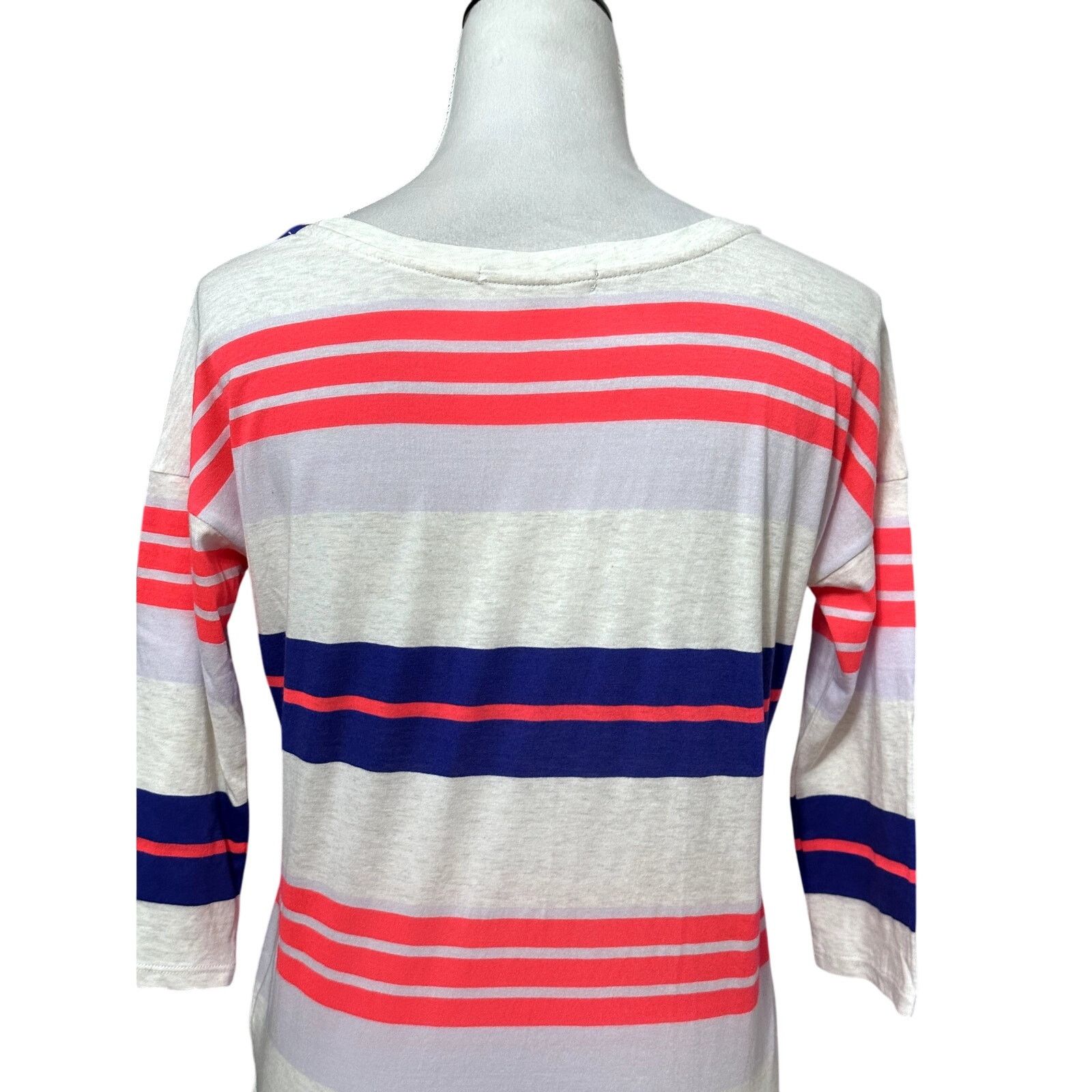 Gap Gap T-Shirt Stripe 3/4 Sleeves Round Hem Multicolor PXS Size XS / US 0-2 / IT 36-38 - 5 Thumbnail