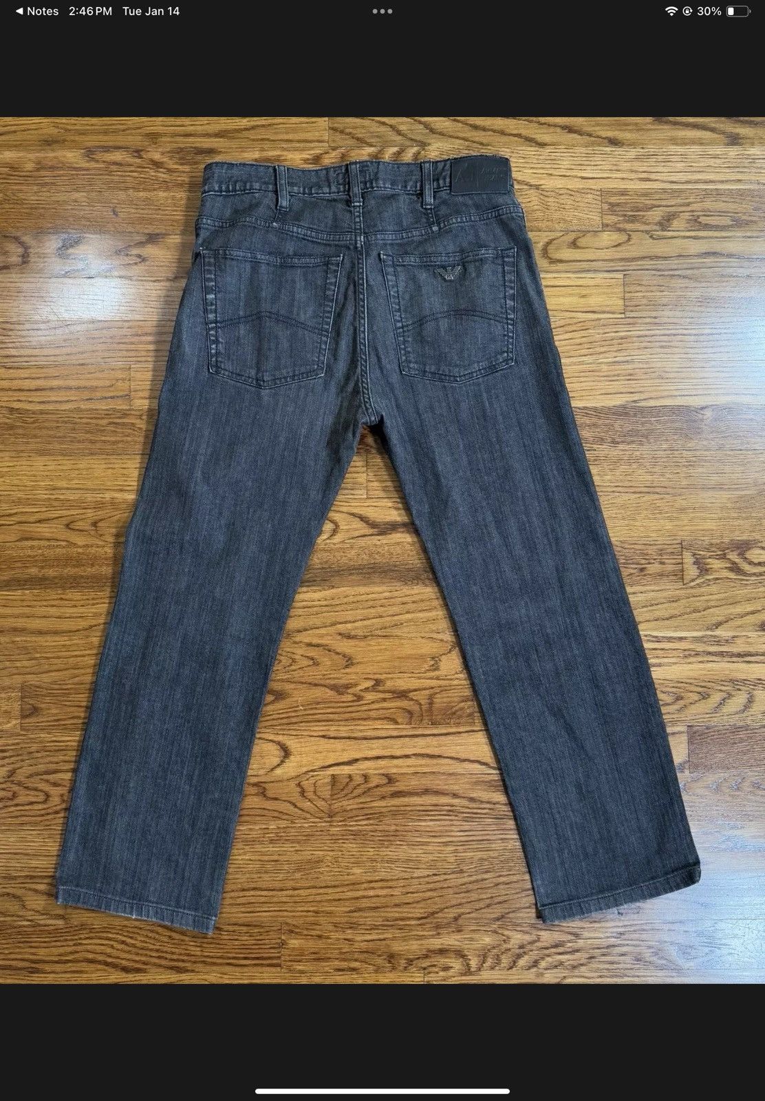 Armani Armani Jeans Men Black Straight Leg 31x31 Size US 31 - 2 Thumbnail