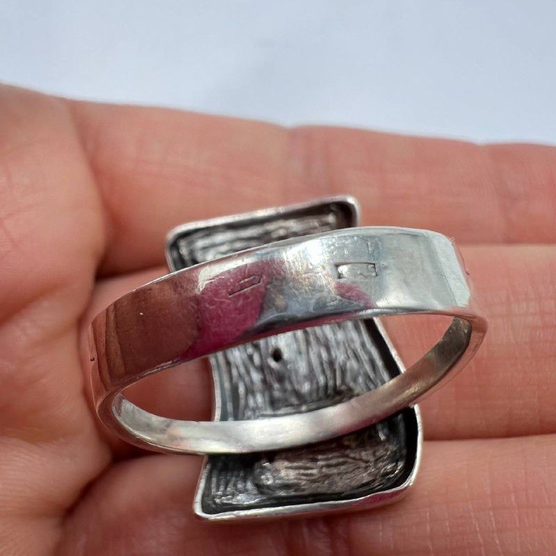 Vintage Vintage Sterling Silver 925 Women's Ring Modernist Size 9 Size ONE SIZE - 8 Thumbnail